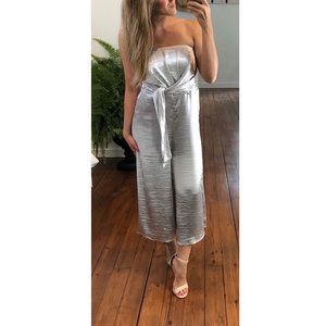 Strapless Silver Jumpsuit NWT